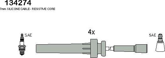 Hitachi 134274 - Комплект проводів запалювання avtolavka.club