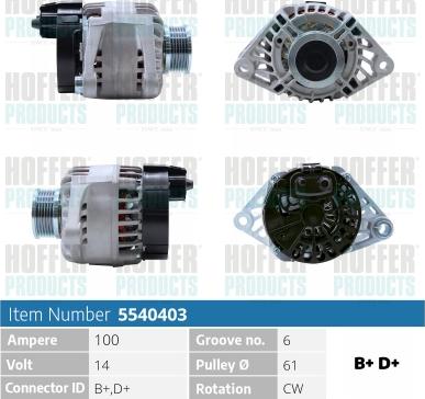 Hoffer H5540403 - Генератор avtolavka.club