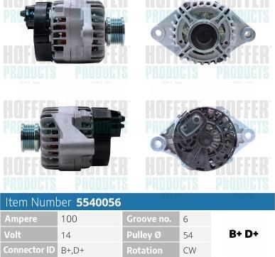 Hoffer H5540056 - Генератор avtolavka.club