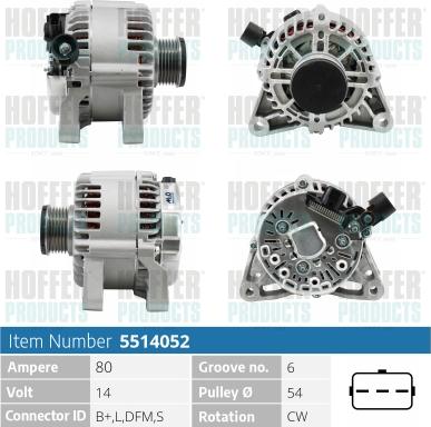 Hoffer H5514052 - Генератор avtolavka.club