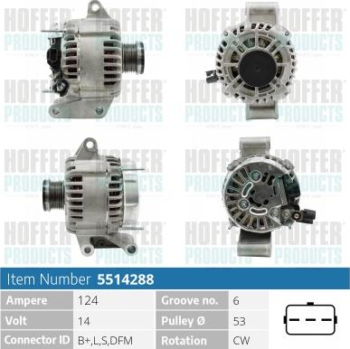 Hoffer H5514288 - Генератор avtolavka.club