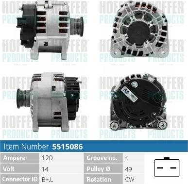 Hoffer H5515086 - Генератор avtolavka.club