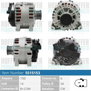 Hoffer H5515153 - Генератор avtolavka.club