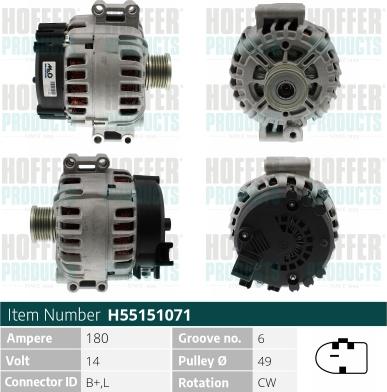 Hoffer H55151071 - Генератор avtolavka.club