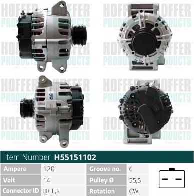 Hoffer H55151102 - Генератор avtolavka.club