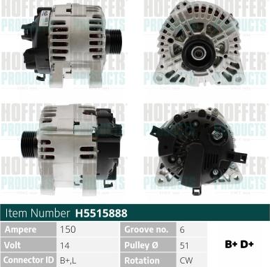 Hoffer H5515888 - Генератор avtolavka.club