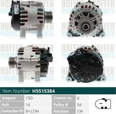 Hoffer H5515384 - Генератор avtolavka.club