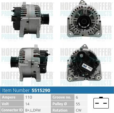 Hoffer H5515290 - Генератор avtolavka.club