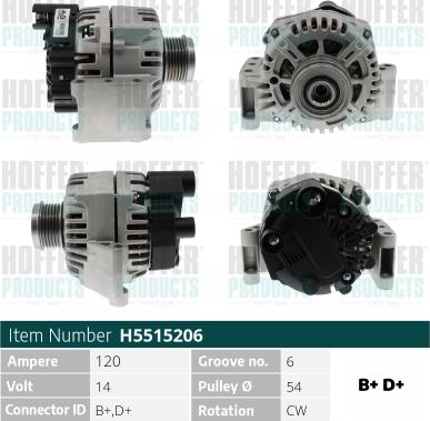 Hoffer H5515206 - Генератор avtolavka.club