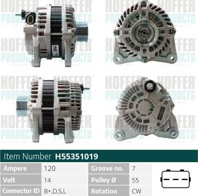 Hoffer H55351019 - Генератор avtolavka.club