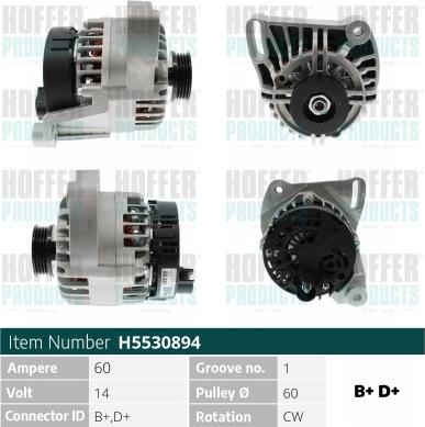 Hoffer H5530894 - Генератор avtolavka.club