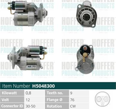 Hoffer H5048300 - Стартер avtolavka.club