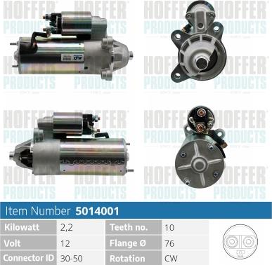 Hoffer H5014001 - Стартер avtolavka.club