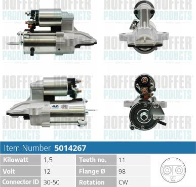 Hoffer H5014267 - Стартер avtolavka.club