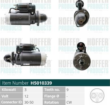 Hoffer H5010339 - Стартер avtolavka.club