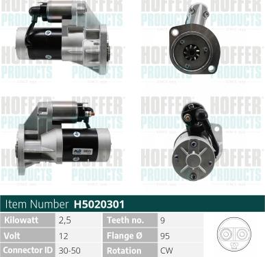 Hoffer H5020301 - Стартер avtolavka.club