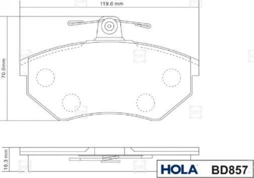 Hola BD857 - Гальмівні колодки, дискові гальма avtolavka.club