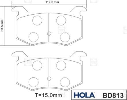 Hola BD813 - Гальмівні колодки, дискові гальма avtolavka.club