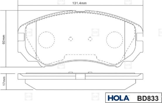 Hola BD833 - Гальмівні колодки, дискові гальма avtolavka.club