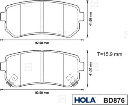 Hola BD876 - Гальмівні колодки, дискові гальма avtolavka.club