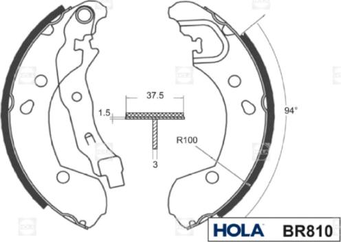 Hola BR810 - Комплект гальм, барабанний механізм avtolavka.club