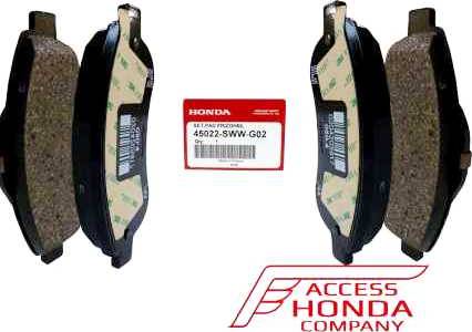 Honda 45022SWWG02 - Гальмівні колодки, дискові гальма avtolavka.club