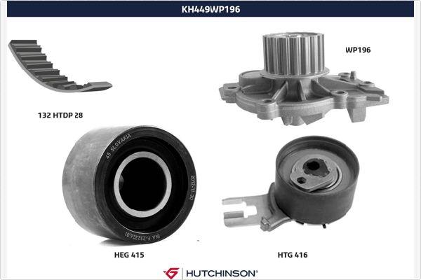 Hutchinson KH 449WP196 - Водяний насос + комплект зубчатого ременя avtolavka.club