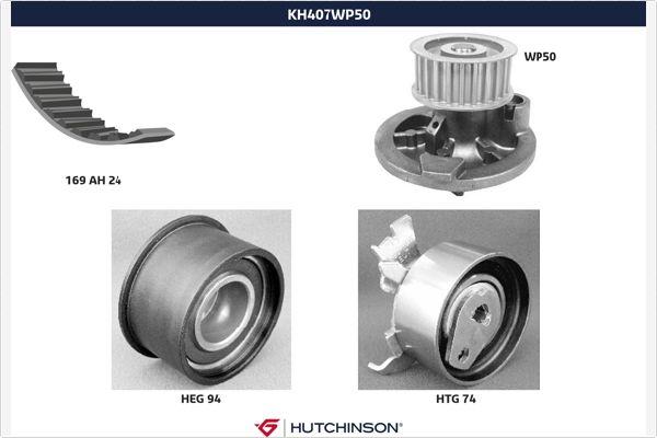 Hutchinson KH 407WP50 - Водяний насос + комплект зубчатого ременя avtolavka.club