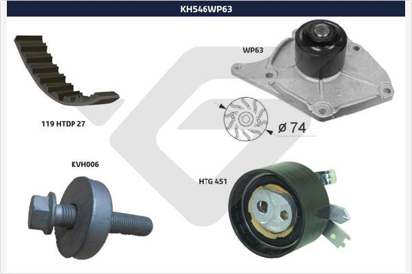 Hutchinson KH 546WP63 - Водяний насос + комплект зубчатого ременя avtolavka.club