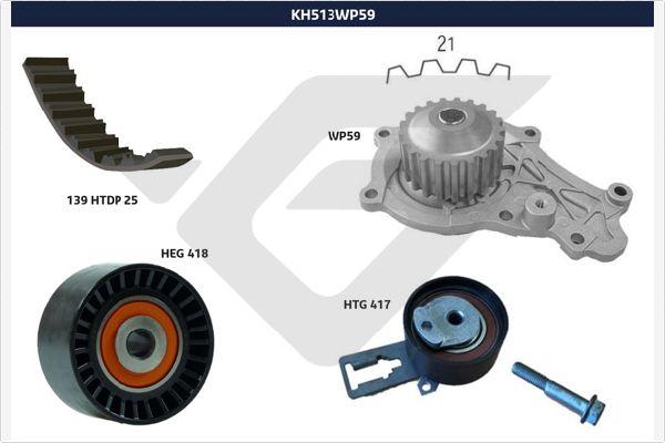 Hutchinson KH 513WP59 - Водяний насос + комплект зубчатого ременя avtolavka.club