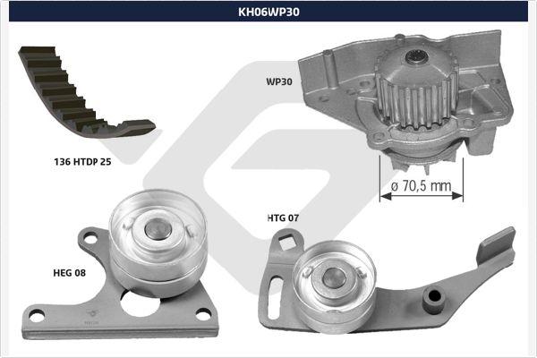 Hutchinson KH 06WP30 - Водяний насос + комплект зубчатого ременя avtolavka.club