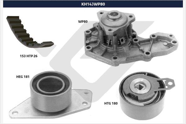 Hutchinson KH 143WP80 - Водяний насос + комплект зубчатого ременя avtolavka.club