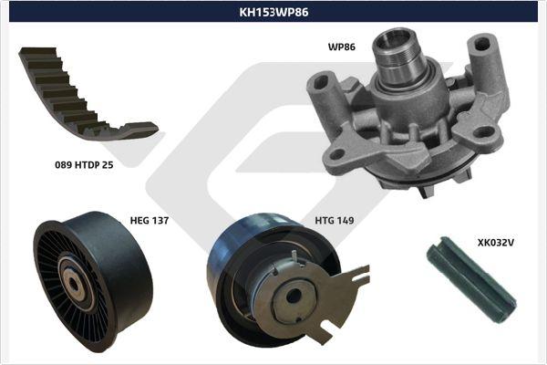 Hutchinson KH 153WP86 - Водяний насос + комплект зубчатого ременя avtolavka.club