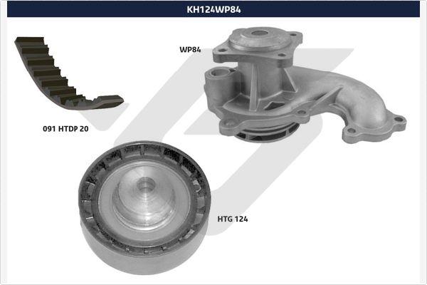 Hutchinson KH 124WP84 - Водяний насос + комплект зубчатого ременя avtolavka.club