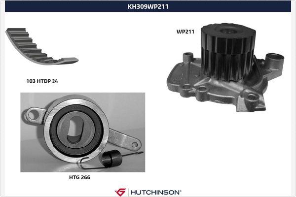 Hutchinson KH 309WP211 - Водяний насос + комплект зубчатого ременя avtolavka.club