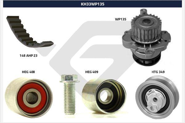 Hutchinson KH 33WP135 - Водяний насос + комплект зубчатого ременя avtolavka.club