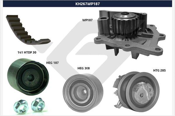 Hutchinson KH 267WP187 - Водяний насос + комплект зубчатого ременя avtolavka.club