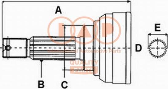 IAP QUALITY PARTS 406-14051 - Шарнірний комплект, ШРУС, приводний вал avtolavka.club