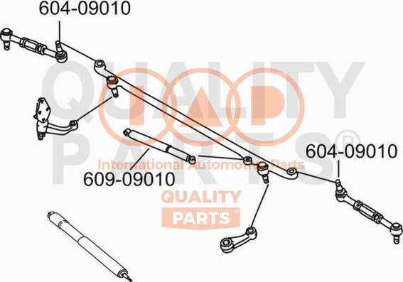 IAP QUALITY PARTS 604-09010 - Наконечник рульової тяги, кульовий шарнір avtolavka.club