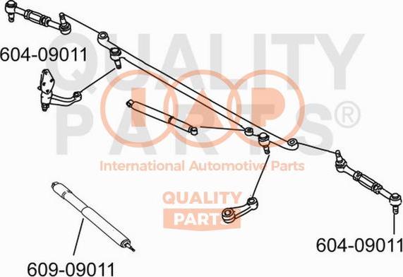 IAP QUALITY PARTS 604-09011 - Наконечник рульової тяги, кульовий шарнір avtolavka.club