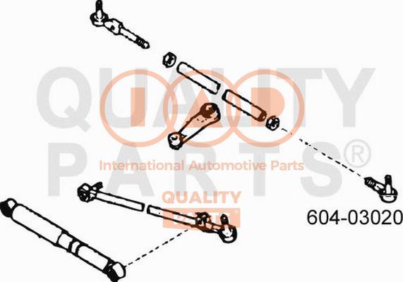 IAP QUALITY PARTS 604-03020 - Наконечник рульової тяги, кульовий шарнір avtolavka.club