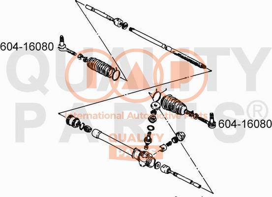 IAP QUALITY PARTS 604-16080 - Наконечник рульової тяги, кульовий шарнір avtolavka.club