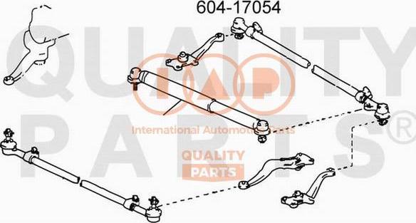 IAP QUALITY PARTS 604-17054 - Наконечник рульової тяги, кульовий шарнір avtolavka.club