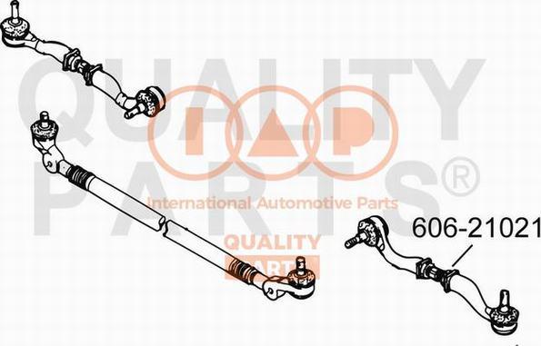 IAP QUALITY PARTS 606-21021 - Кутовий шарнір, поздовжня рульова тяга avtolavka.club