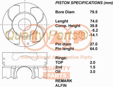 IAP QUALITY PARTS 100-09049 - Поршень avtolavka.club