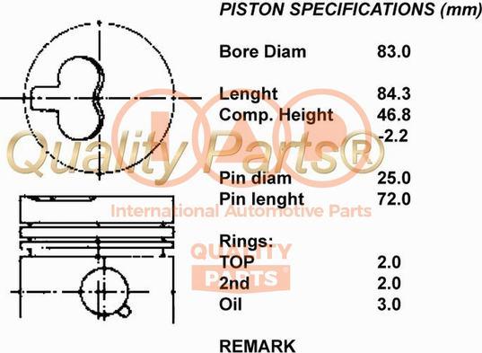 IAP QUALITY PARTS 100-16054 - Поршень avtolavka.club