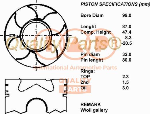 IAP QUALITY PARTS 100-12033 - Поршень avtolavka.club