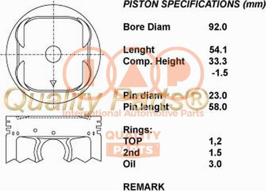 IAP QUALITY PARTS 101-15050 - Поршень avtolavka.club