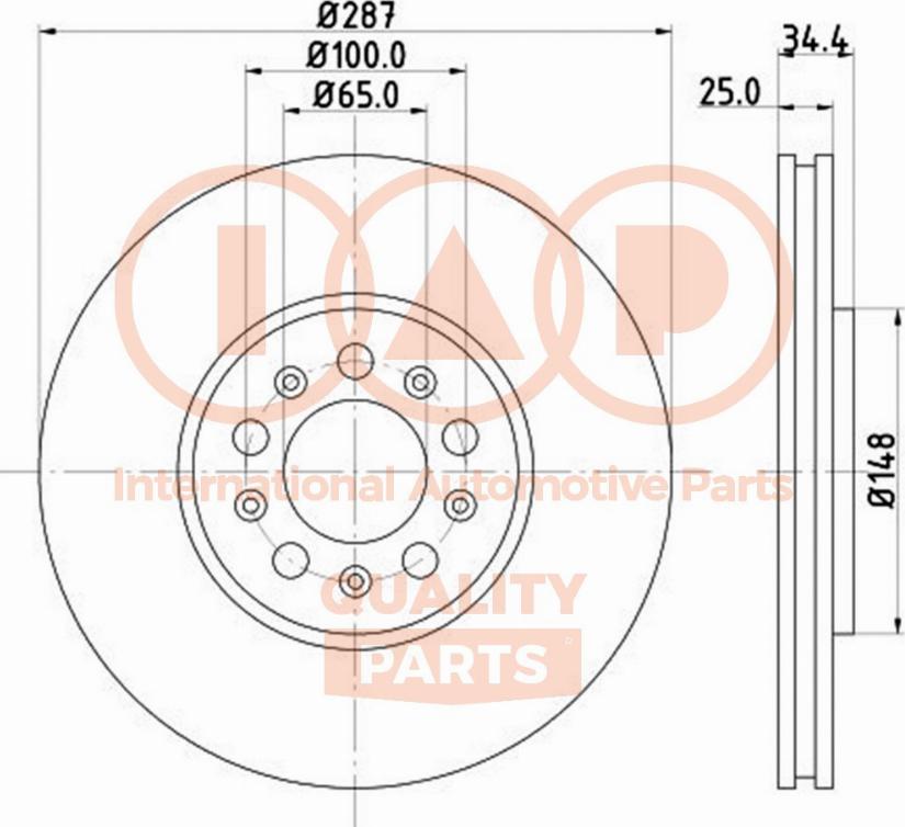 IAP QUALITY PARTS 709-50041 - Гальмівний диск avtolavka.club