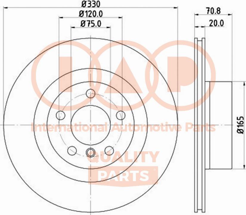 IAP QUALITY PARTS 709-51131 - Гальмівний диск avtolavka.club